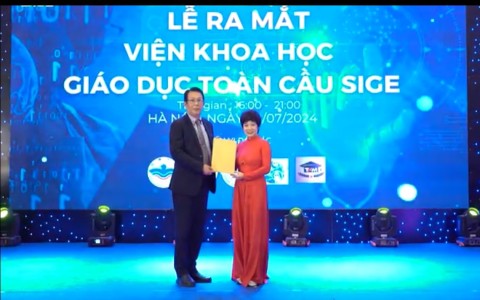 VTV1 đưa tin Lễ ra mắt Viện Khoa học Giáo dục Toàn cầu